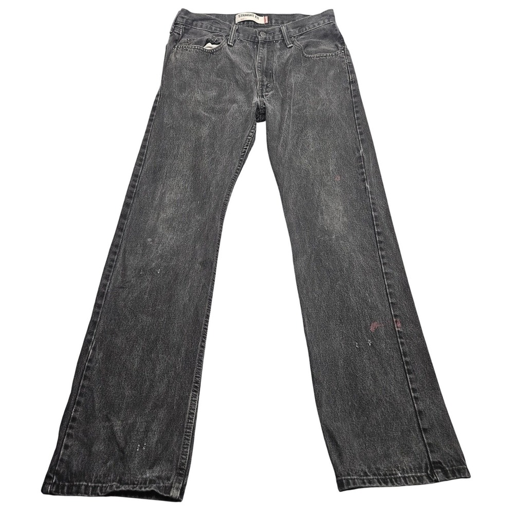 Vintage Levis 505 Jeans Mens 33x34 Black Faded Denim Straight Fit Workwear Y2K